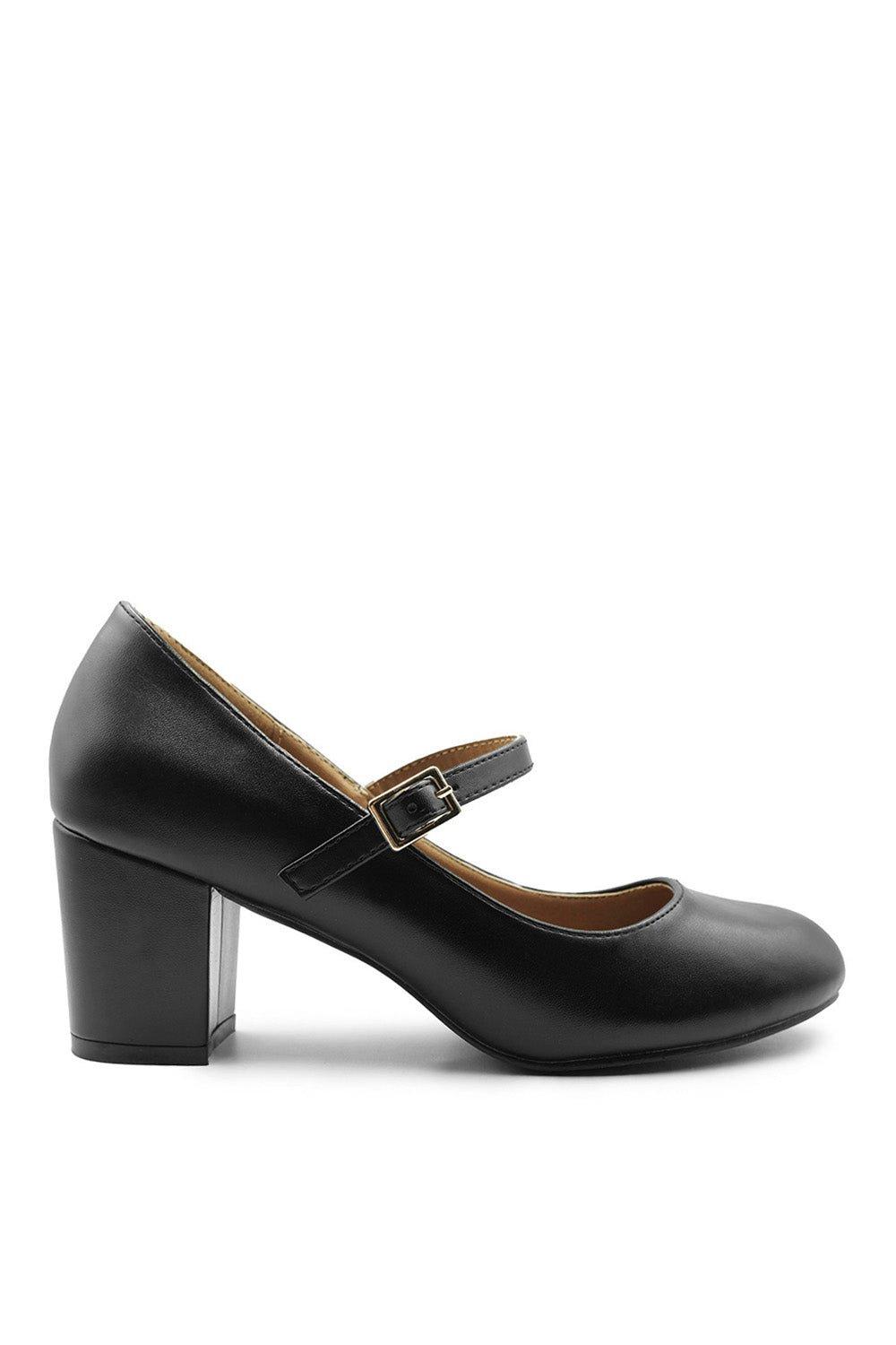 Araceli Extra Extra Wide Fit Block Heel Mary Jane Pumps boohoo UK